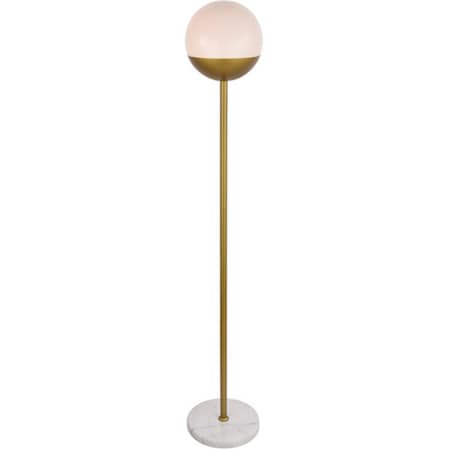 Cling 62 in. Eclipse 1 Light Floor Lamp Portable Light with Frosted White Glass, Brass CL3475536